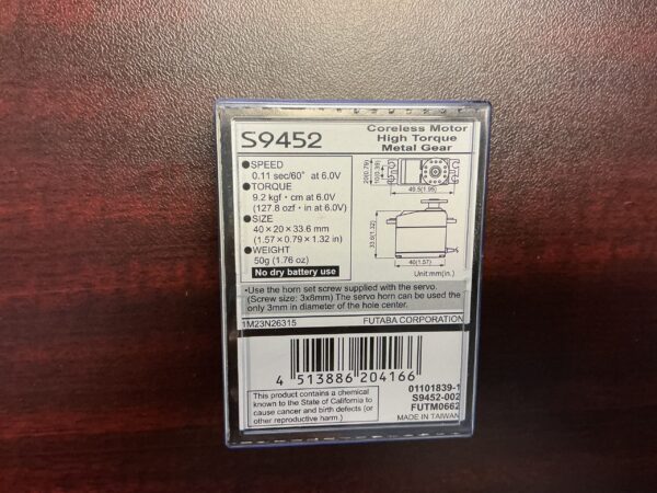 Futaba coreless motor high torque metal gear