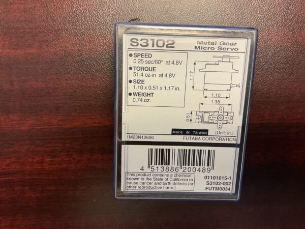 Futaba metal gear micro servo S3102