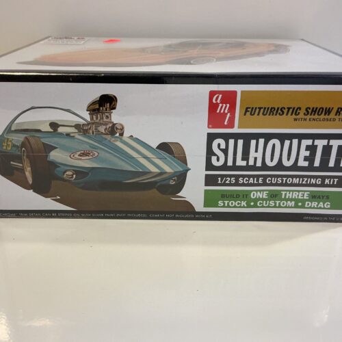 Futuristic show rod with enclosed trailer Silhouette